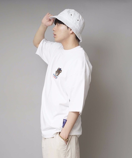 B ONE SOUL（ビーワンソウル）の「【B ONE SOUL/ビーワンソウル】デリバリーベア　プリントＴシャツ バックプリント　ワンポイント刺繍（Tシャツ/カットソー・メンズ・ホワイト系その他/カーキ/ホワイト/パープル・LARGE/X-LARGE/MEDIUM）」の13枚目の写真