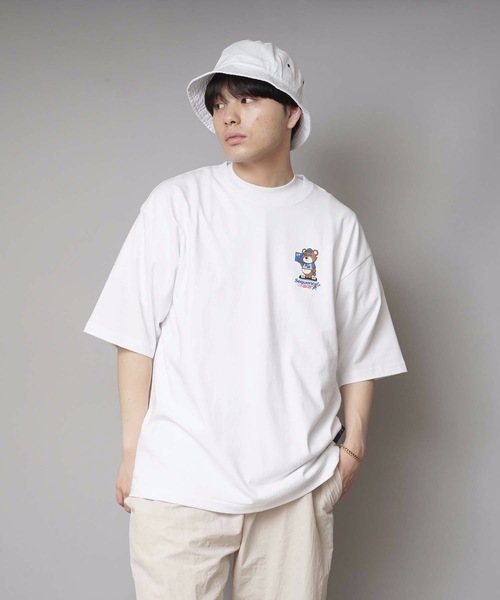 B ONE SOUL（ビーワンソウル）の「【B ONE SOUL/ビーワンソウル】デリバリーベア　プリントＴシャツ バックプリント　ワンポイント刺繍（Tシャツ/カットソー・メンズ・ホワイト系その他/カーキ/ホワイト/パープル・LARGE/X-LARGE/MEDIUM）」の17枚目の写真