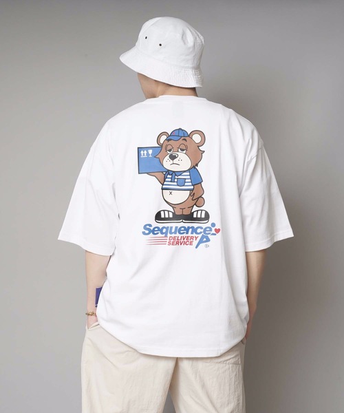 B ONE SOUL（ビーワンソウル）の「【B ONE SOUL/ビーワンソウル】デリバリーベア　プリントＴシャツ バックプリント　ワンポイント刺繍（Tシャツ/カットソー・メンズ・ホワイト系その他/カーキ/ホワイト/パープル・LARGE/X-LARGE/MEDIUM）」の19枚目の写真