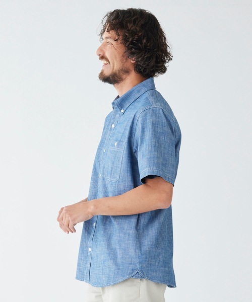 コンフォート・ストレッチ・シャンブレー・シャツ、トラディショナル