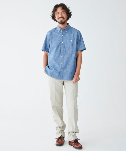 L.L.Bean（エルエルビーン）の「コンフォート・ストレッチ・シャンブレー・シャツ、トラディショナル・フィット（ゆったりフィット）　半袖 ジャパン・フィット（シャツ/ブラウス・メンズ・インディゴブルー/ライトブラウン/グリーン/グレー・SMALL/MEDIUM/LARGE/X-LARGE/XX-LARGE）」の13枚目の写真