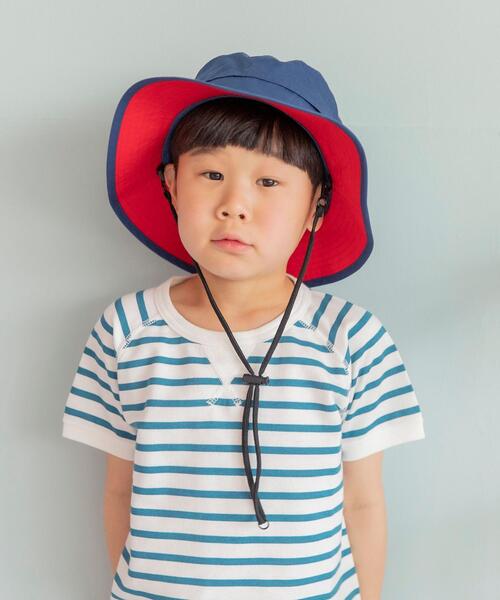 coen（コーエン）の「【coen キッズ/ジュニア】トップ刺繍バケットハット（ハット・キッズ・ネイビー/マスタード・54cm/56cm）」の4枚目の写真