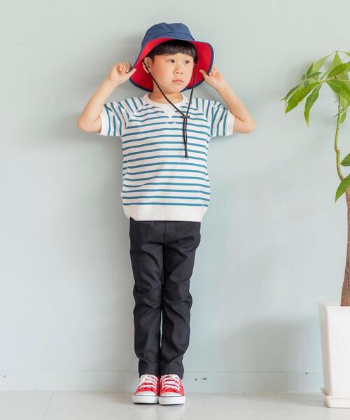 coen（コーエン）の「【coen キッズ/ジュニア】トップ刺繍バケットハット（ハット・キッズ・ネイビー/マスタード・54cm/56cm）」の6枚目の写真