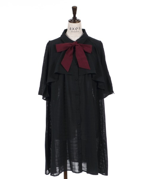 アクシーズファム　後ろデザインワンピース風コート　グリーン　Lサイズ コート | axes femme | axes femme online shop