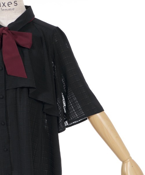 axes femme(アクシーズファム)の「ケープデザインワンピース(チュニック・レディース・ホワイト/ブラック/サックスブルー/グリーン・MEDIUM)」の7枚目の写真