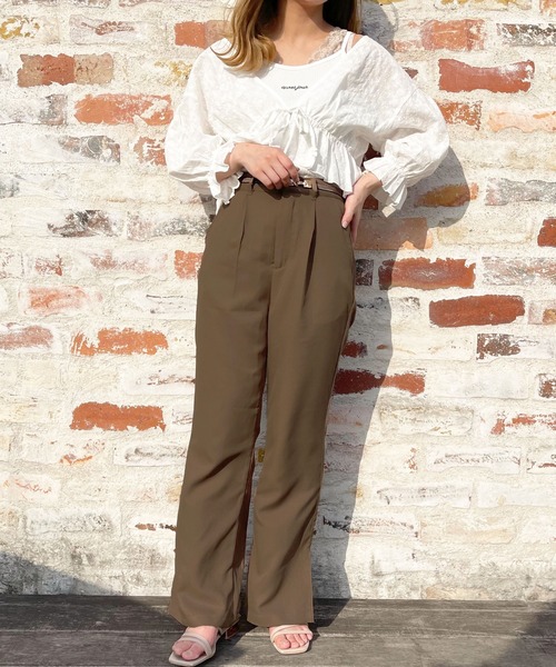 apres jour（アプレジュール）の「ラテカラーフレアパンツ【ZOZOTOWN限定アイテム】【5AP】（その他パンツ・レディース・アイボリー/ブラウン系その他/ピンクベージュ/ライトベージュ・SMALL/MEDIUM/X-LARGE）」の9枚目の写真