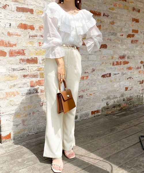 apres jour（アプレジュール）の「ラテカラーフレアパンツ【ZOZOTOWN限定アイテム】【5AP】（その他パンツ・レディース・アイボリー/ブラウン系その他/ピンクベージュ/ライトベージュ・SMALL/MEDIUM/X-LARGE）」の16枚目の写真