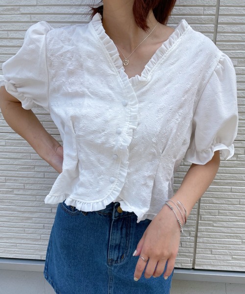 at12:03（アットイチニーゼロサン）の「前ボタンフリルブラウス（シャツ/ブラウス・レディース・ホワイト/その他1・FREE）」の6枚目の写真
