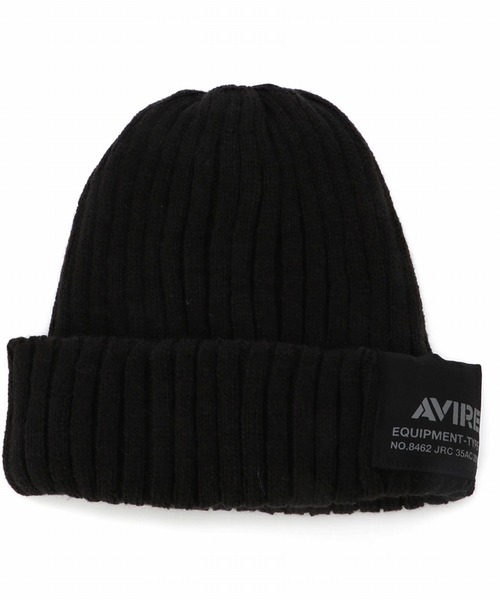AVIREX（アヴィレックス）の「AVIREX　DOUBLE KNIT CAP クラカーボ糸（ニットキャップ/ビーニー・メンズ・グレー/ブラック/グリーン・FREE）」の2枚目の写真