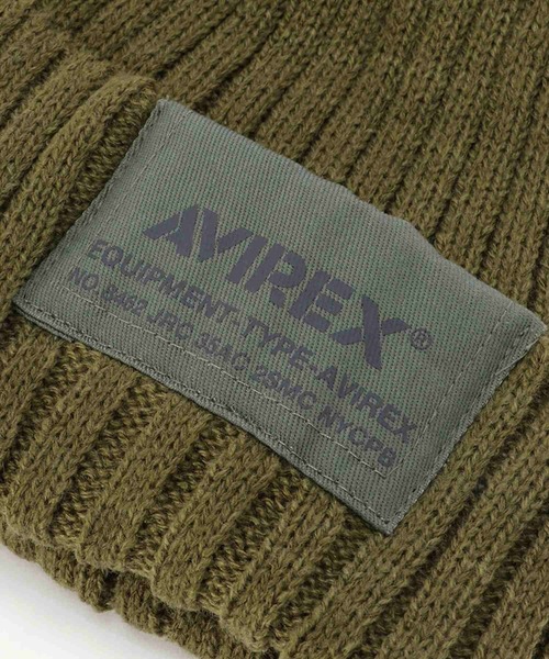 AVIREX（アヴィレックス）の「AVIREX　DOUBLE KNIT CAP クラカーボ糸（ニットキャップ/ビーニー・メンズ・グレー/ブラック/グリーン・FREE）」の7枚目の写真