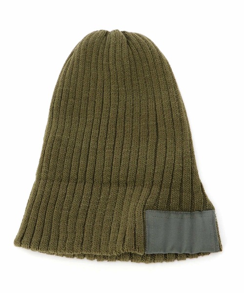 AVIREX（アヴィレックス）の「AVIREX　DOUBLE KNIT CAP クラカーボ糸（ニットキャップ/ビーニー・メンズ・グレー/ブラック/グリーン・FREE）」の5枚目の写真
