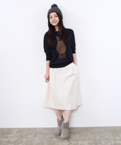 coen(コーエン)の「クマちゃんモチーフニットプルオーバー(ニット/セーター・レディース・ネイビー/ワイン・LARGE/MEDIUM)」の10枚目の写真