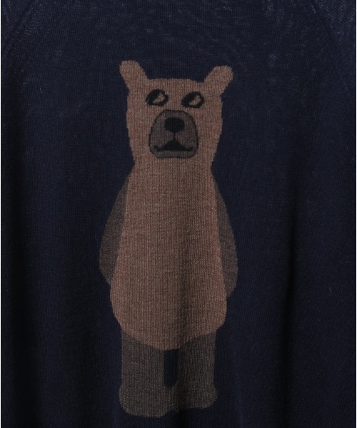 coen(コーエン)の「クマちゃんモチーフニットプルオーバー(ニット/セーター・レディース・ネイビー/ワイン・LARGE/MEDIUM)」の6枚目の写真