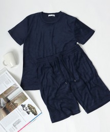 Lazar（ラザル）の「セットアップ パイル 半袖Tシャツ＆ショートパンツ/ルームウェア/ワンマイルウェア/パジャマ（ルームウェア/パジャマ）」