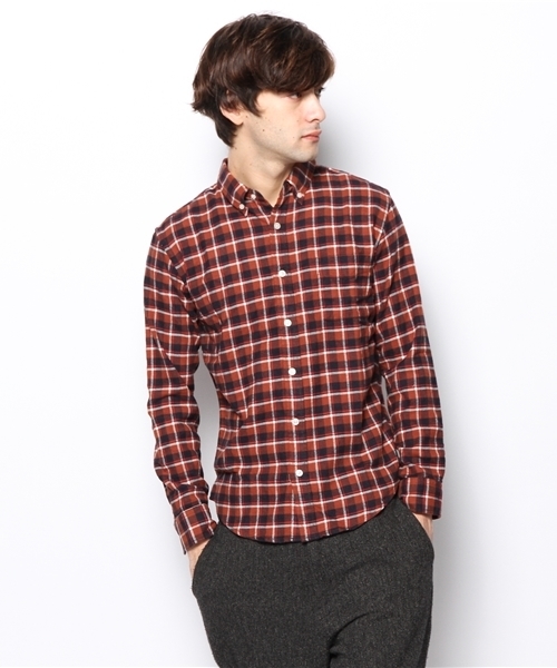 URBAN RESEARCH（アーバンリサーチ）の「URBAN RESEARCH ビエラチェック起毛BDシャツ（シャツ/ブラウス・メンズ・ブラウン系その他/ブルー系その他/レッド系その他/イエロー系その他・LARGE/SMALL/MEDIUM）」の2枚目の写真