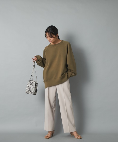 RIVE DROITE（リヴドロワ）の「イージーな穿き心地で無理せずキレイ見え　ダブルクロスイージーストレートパンツ（その他パンツ・レディース・ブラック/ライトベージュ/ボルドー・36/38）」の10枚目の写真