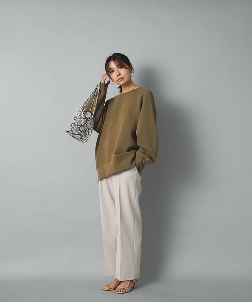 RIVE DROITE（リヴドロワ）の「イージーな穿き心地で無理せずキレイ見え　ダブルクロスイージーストレートパンツ（その他パンツ・レディース・ブラック/ライトベージュ/ボルドー・36/38）」の16枚目の写真