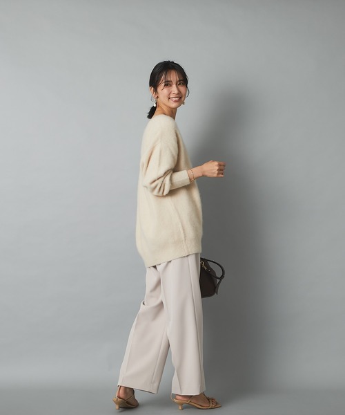 RIVE DROITE（リヴドロワ）の「イージーな穿き心地で無理せずキレイ見え　ダブルクロスイージーストレートパンツ（その他パンツ・レディース・ブラック/ライトベージュ/ボルドー・36/38）」の5枚目の写真