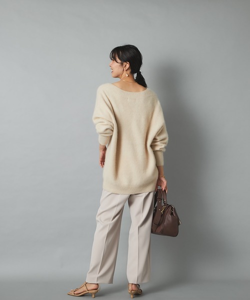 RIVE DROITE（リヴドロワ）の「イージーな穿き心地で無理せずキレイ見え　ダブルクロスイージーストレートパンツ（その他パンツ・レディース・ブラック/ライトベージュ/ボルドー・36/38）」の11枚目の写真