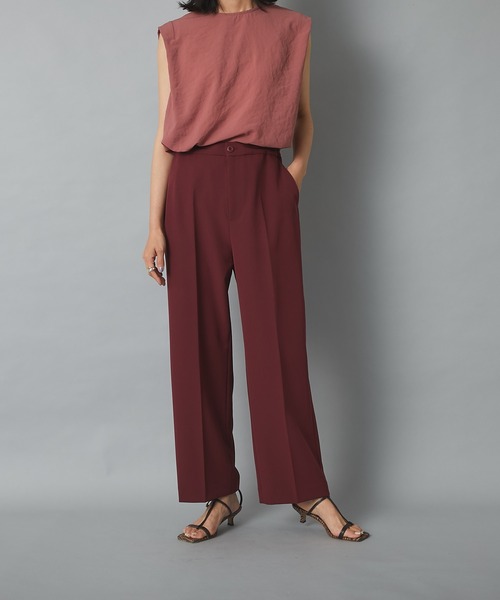 RIVE DROITE（リヴドロワ）の「イージーな穿き心地で無理せずキレイ見え　ダブルクロスイージーストレートパンツ（その他パンツ・レディース・ブラック/ライトベージュ/ボルドー・36/38）」の17枚目の写真