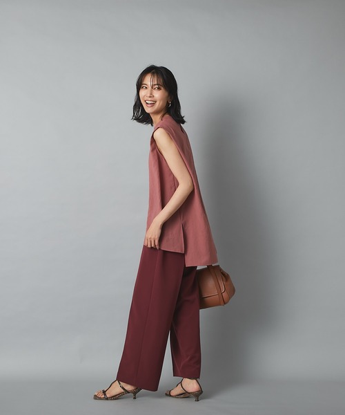 RIVE DROITE（リヴドロワ）の「イージーな穿き心地で無理せずキレイ見え　ダブルクロスイージーストレートパンツ（その他パンツ・レディース・ブラック/ライトベージュ/ボルドー・36/38）」の22枚目の写真