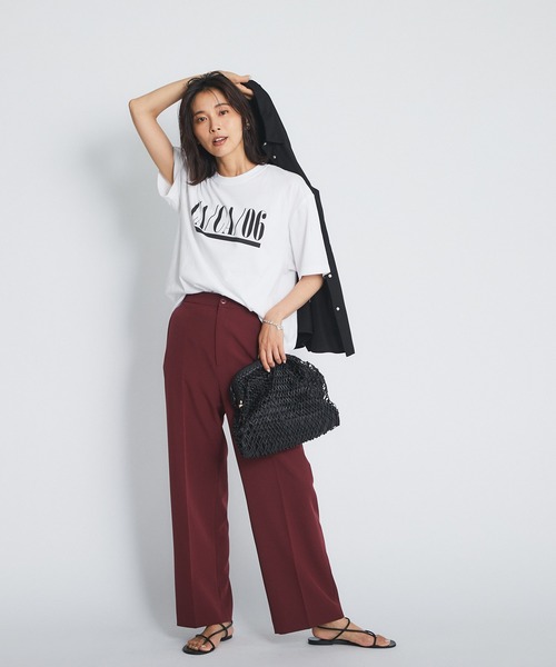 RIVE DROITE（リヴドロワ）の「イージーな穿き心地で無理せずキレイ見え　ダブルクロスイージーストレートパンツ（その他パンツ・レディース・ブラック/ライトベージュ/ボルドー・36/38）」の7枚目の写真