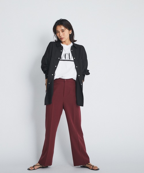 RIVE DROITE（リヴドロワ）の「イージーな穿き心地で無理せずキレイ見え　ダブルクロスイージーストレートパンツ（その他パンツ・レディース・ブラック/ライトベージュ/ボルドー・36/38）」の19枚目の写真