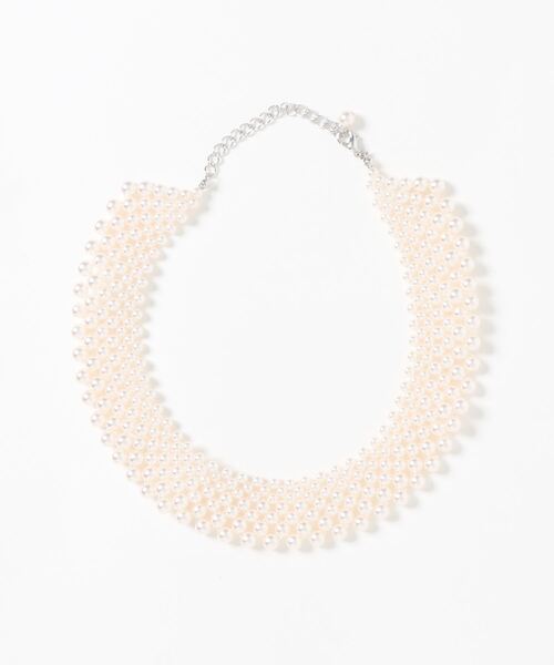 Three Four Time（ｽﾘｰﾌｫｰﾀｲﾑ）の「【パーティー/結婚式/フォーマル/デイリー】パール編みチョーカー（ネックレス・レディース・ホワイト・FREE）」の3枚目の写真