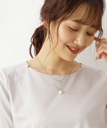 NATURAL BEAUTY BASIC | パール＆ストーンプチペンダント(ネックレス)