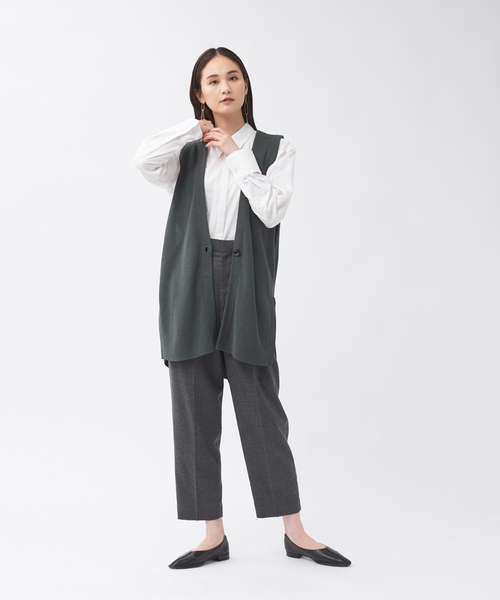 qualite（カリテ）の「ロングポイントシャツ（シャツ/ブラウス・レディース・オフホワイト/ブルー・フリー）」の10枚目の写真