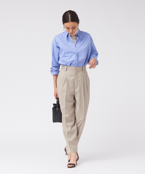 qualite（カリテ）の「ロングポイントシャツ（シャツ/ブラウス・レディース・オフホワイト/ブルー・フリー）」の9枚目の写真