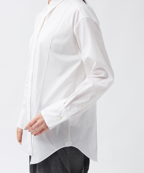 qualite（カリテ）の「ロングポイントシャツ（シャツ/ブラウス・レディース・オフホワイト/ブルー・フリー）」の18枚目の写真