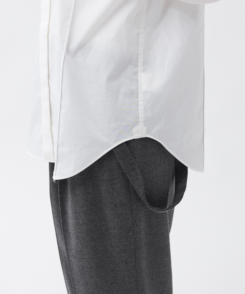 qualite（カリテ）の「ロングポイントシャツ（シャツ/ブラウス・レディース・オフホワイト/ブルー・フリー）」の4枚目の写真