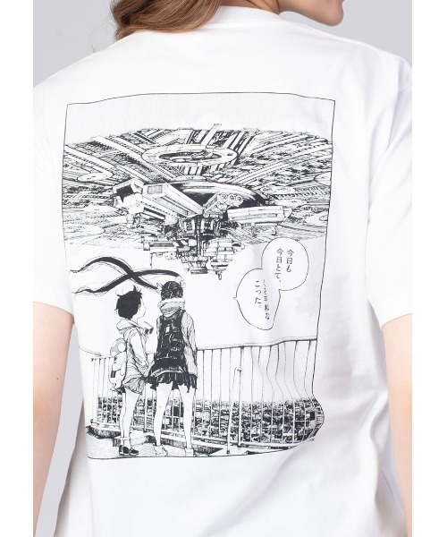 Design Tshirts Store graniph（デザイン　ティーシャツ　ストア　グラニフ）の「デッドデッドデーモンズデデデデデストラクション(ビッグコミックスピリッツ)｜コラボTシャツ（Tシャツ/カットソー・メンズ・ホワイト・SMALL/MEDIUM/LARGE/X-LARGE/X-SMALL）」の3枚目の写真