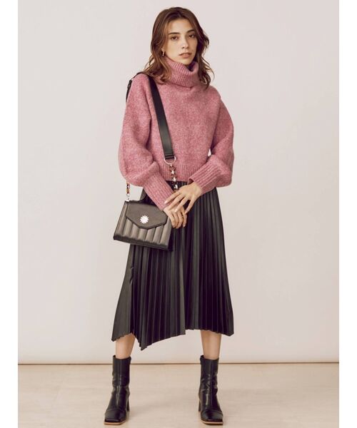 EVRIS（エヴリス）の「レザーライクランダムプリーツスカート（スカート・レディース・ブラック/グリーン・SMALL/MEDIUM）」の8枚目の写真