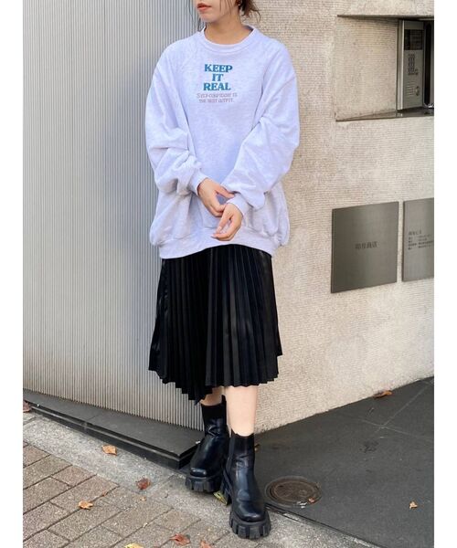 EVRIS（エヴリス）の「レザーライクランダムプリーツスカート（スカート・レディース・ブラック/グリーン・SMALL/MEDIUM）」の19枚目の写真