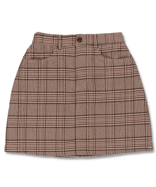SPINNS（スピンズ）の「【セットアップ対応商品】チェックデザイン ミニスカート（スカート・レディース・ブラウン系1/ベージュ系1/ベージュ系2/グレー系2・ONESIZE）」の2枚目の写真