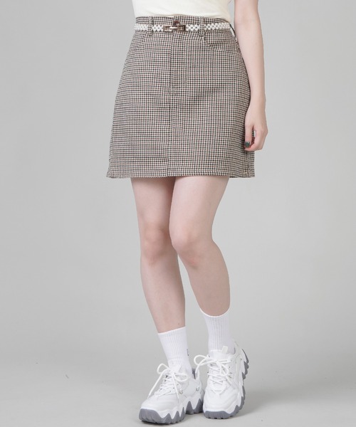 SPINNS（スピンズ）の「【セットアップ対応商品】チェックデザイン ミニスカート（スカート・レディース・ブラウン系1/ベージュ系1/ベージュ系2/グレー系2・ONESIZE）」の8枚目の写真
