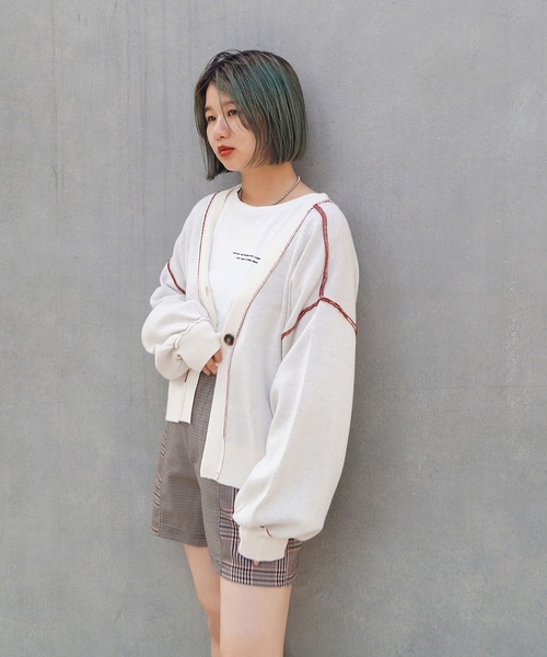 179/WG（イチナナキュウダブルジー）の「<4way>リバーシブルカーディガン（カーディガン/ボレロ・レディース・ブルー/オレンジ/チャコールグレー・FREE）」の7枚目の写真