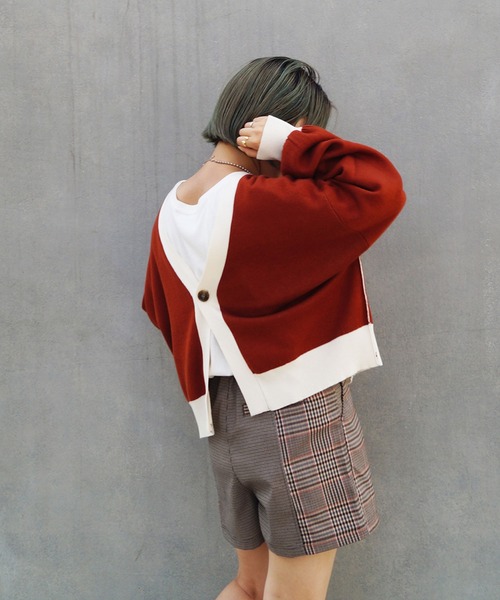 179/WG（イチナナキュウダブルジー）の「<4way>リバーシブルカーディガン（カーディガン/ボレロ・レディース・ブルー/オレンジ/チャコールグレー・FREE）」の9枚目の写真