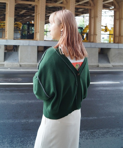 179/WG（イチナナキュウダブルジー）の「<4way>リバーシブルカーディガン（カーディガン/ボレロ・レディース・ブルー/オレンジ/チャコールグレー・FREE）」の6枚目の写真