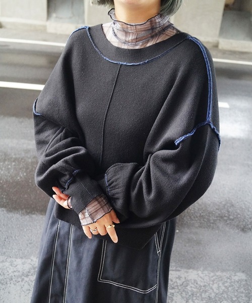 179/WG（イチナナキュウダブルジー）の「<4way>リバーシブルカーディガン（カーディガン/ボレロ・レディース・ブルー/オレンジ/チャコールグレー・FREE）」の10枚目の写真