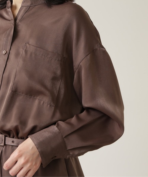 NATURAL BEAUTY BASIC（ナチュラルビューティーベーシック）の「ｐｅｔｉｔ　ｌｕｘｅ　フォルムシャツワンピース/0171240990（ワンピース・レディース・ブラウン/ベージュ/ピンク・SMALL/MEDIUM）」の10枚目の写真