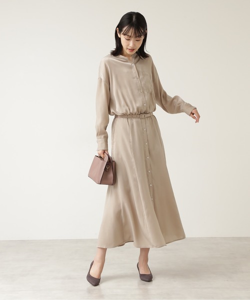 NATURAL BEAUTY BASIC（ナチュラルビューティーベーシック）の「ｐｅｔｉｔ　ｌｕｘｅ　フォルムシャツワンピース/0171240990（ワンピース・レディース・ブラウン/ベージュ/ピンク・SMALL/MEDIUM）」の18枚目の写真