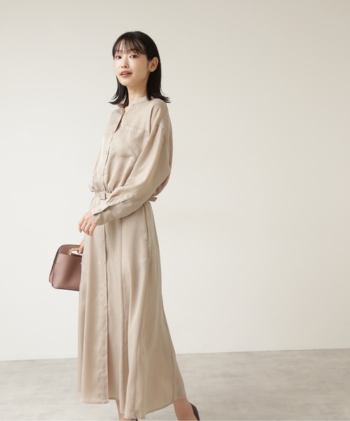 NATURAL BEAUTY BASIC（ナチュラルビューティーベーシック）の「ｐｅｔｉｔ　ｌｕｘｅ　フォルムシャツワンピース/0171240990（ワンピース・レディース・ブラウン/ベージュ/ピンク・SMALL/MEDIUM）」の20枚目の写真