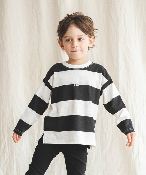 BRANSHES(ブランシェス)の「【シルバープリント】幅広ボーダー長袖Tシャツ(Tシャツ/カットソー・キッズ・ネイビー/ブラック・90cm/140cm/150cm/130cm/100cm/120cm/110cm)」の17枚目の写真