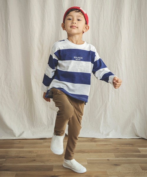 BRANSHES(ブランシェス)の「【シルバープリント】幅広ボーダー長袖Tシャツ(Tシャツ/カットソー・キッズ・ネイビー/ブラック・90cm/140cm/150cm/130cm/100cm/120cm/110cm)」の14枚目の写真