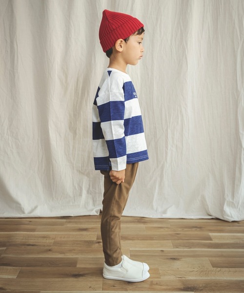 BRANSHES(ブランシェス)の「【シルバープリント】幅広ボーダー長袖Tシャツ(Tシャツ/カットソー・キッズ・ネイビー/ブラック・90cm/140cm/150cm/130cm/100cm/120cm/110cm)」の10枚目の写真