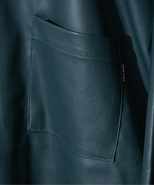 Naive magic（ナイーブマジック）の「【a】テックレザーシャツ（シャツ/ブラウス・メンズ・グレー系その他/グリーン/グレー/ブラック系その他/ブラック/グリーン系その他/アイボリー・LARGE/MEDIUM/X-LARGE）」の17枚目の写真