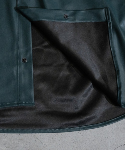 Naive magic（ナイーブマジック）の「【a】テックレザーシャツ（シャツ/ブラウス・メンズ・グレー系その他/グリーン/グレー/ブラック系その他/ブラック/グリーン系その他/アイボリー・LARGE/MEDIUM/X-LARGE）」の21枚目の写真